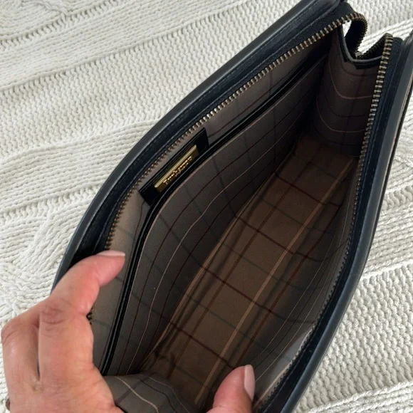 Burberrys Clutch Bag Leather Black vintage - Picture 11 of 16